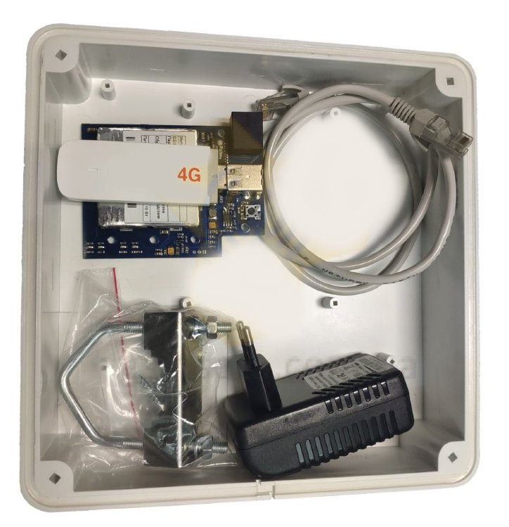 Антенна-бокс OB-M2х15 с 3G-4G PoE роутером и USB модемом
